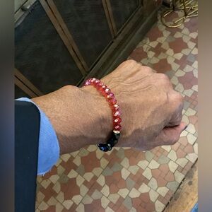 Men’s Red N Black Crystal Bracelet ♥️🖤